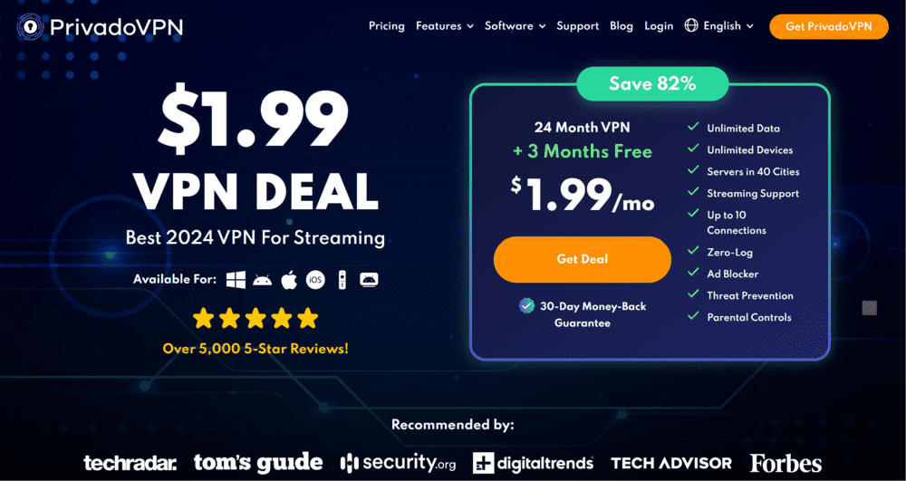 PrivadoVPN Free VPN for Crypto Trading