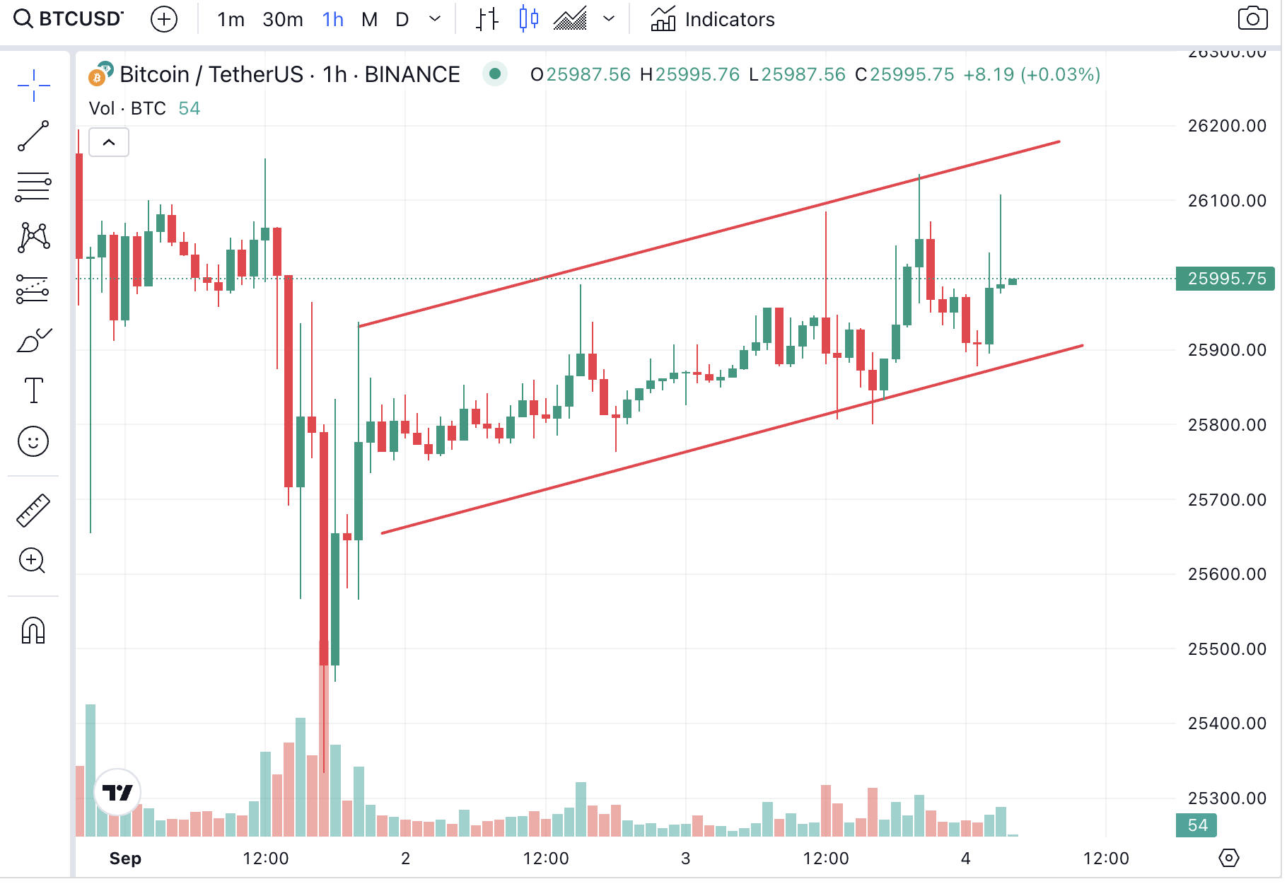 Bitcoin Hourly Price Chart - Analysis