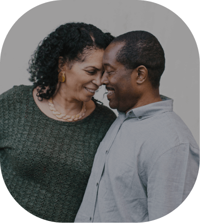 Older couple embracing