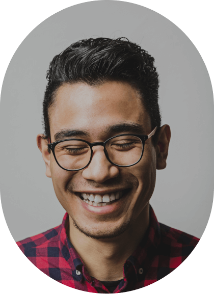 Man smiling with his eyes closed