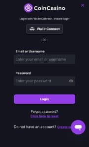 account creation coin casino