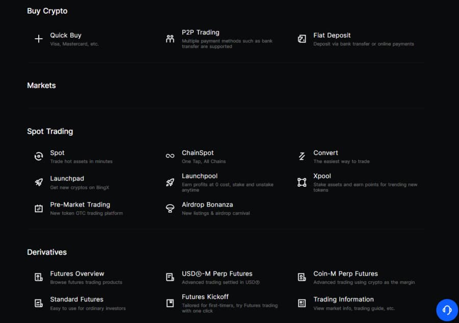 Some of the features BingX has to offer. 