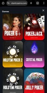 instant casino poker